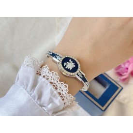 Gold Enamel Floral Women's Watch